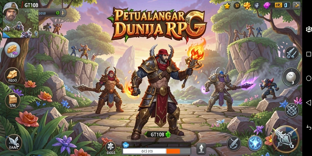 Tampilan grafis permainan GT108 yang menegangkan dan aksi RPG yang seru.