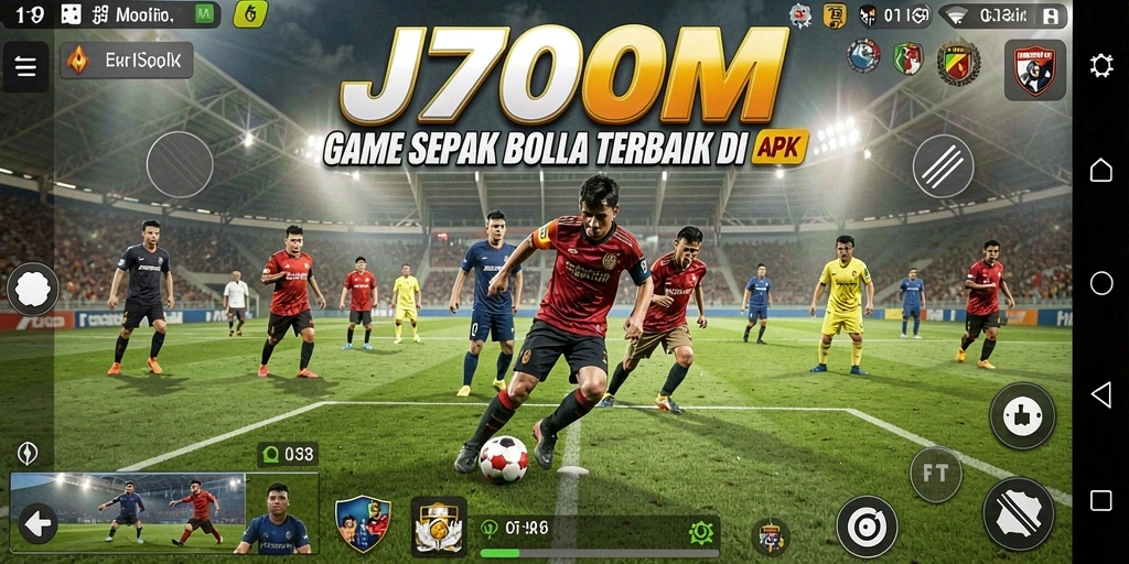 Tampilan gameplay menarik dari game sepak bola J200M.