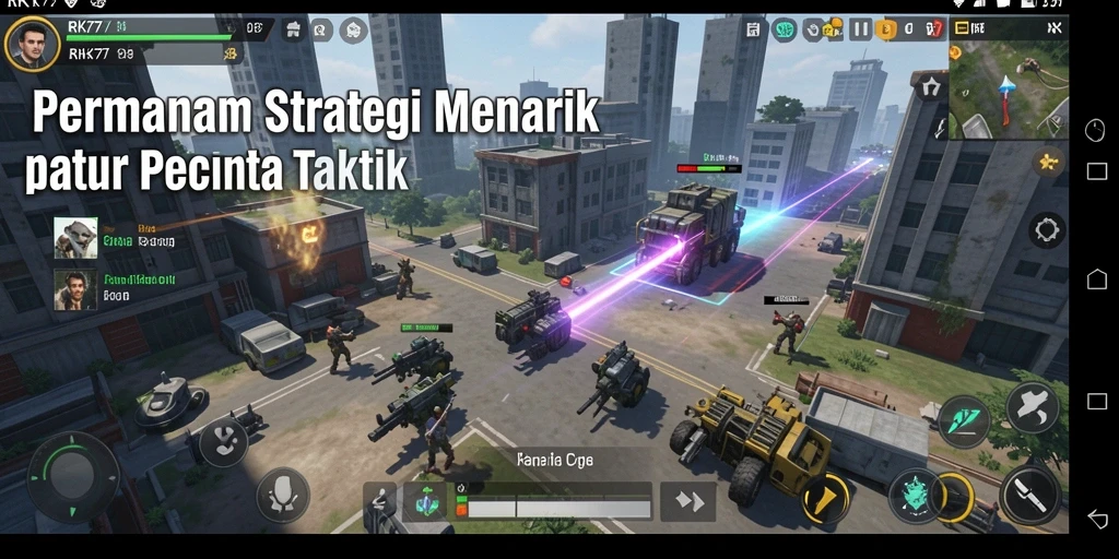 Tampilan gameplay RK77 yang intens dan mendebarkan dalam strategi perang.