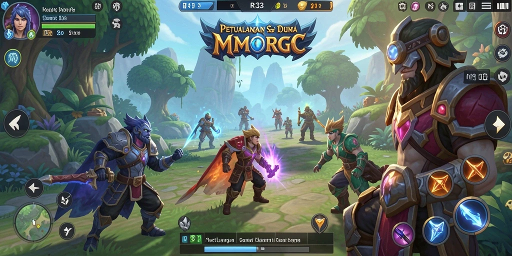 Tampilan gameplay epik dalam dunia MMORPG RR33.