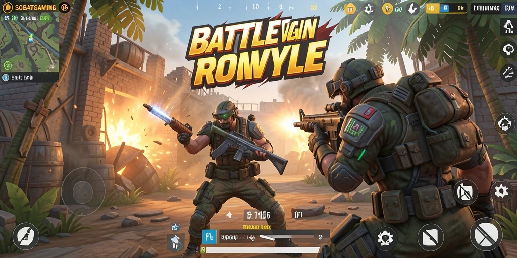 Tampilan gameplay seru di dunia Battle Royale.